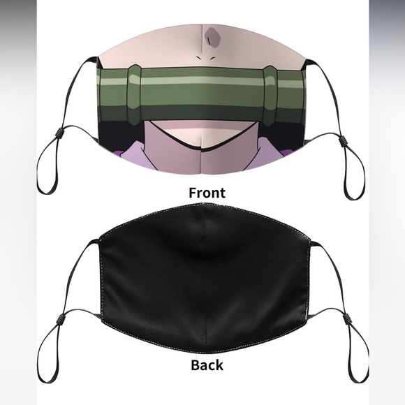 Demon Slayer Nezuko Pink & Green Bamboo Muzzle Unisex Facemask - Picture 4 of 11